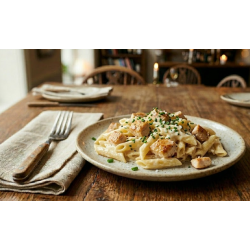 Pâtes crème fraîche poulet